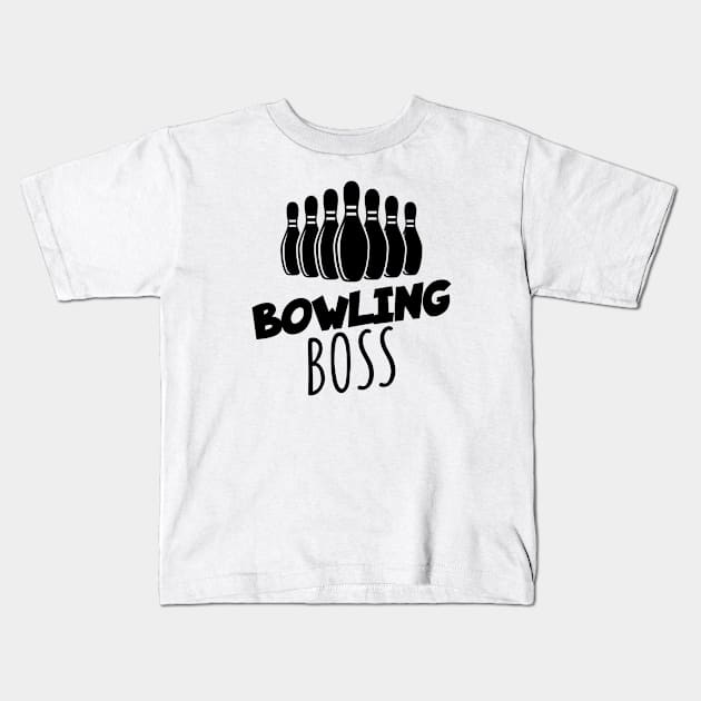 Bowling boss Kids T-Shirt by maxcode